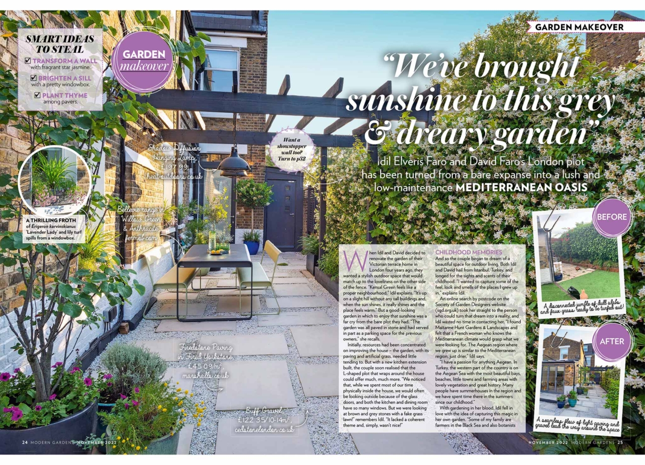 Modern Gardens features our Mediterranean Garden Maïtanne Hunt Gardens Landscapes