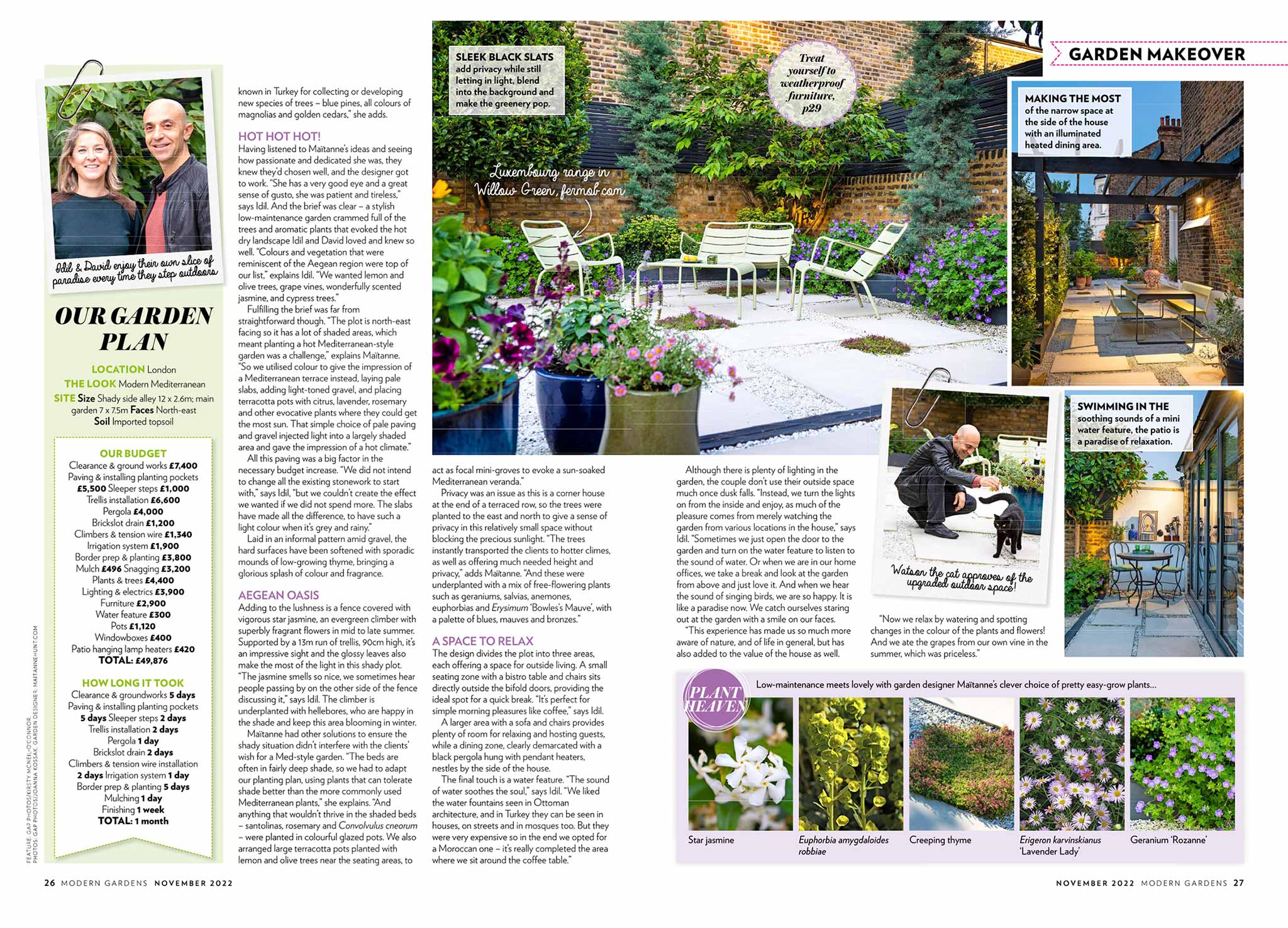 Modern Gardens spread featuring Maitanne Hunt's Mediterranean Garden design